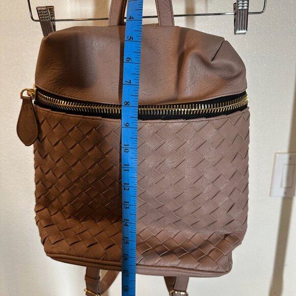 Madison West Pink Faux Leather Backpack